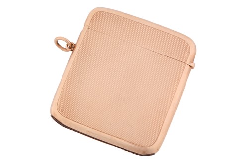 Lot 121 - Asprey - a vesta case in 9ct yellow gold, in a...