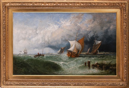 Lot 61 - 19th century English school, Fishing smacks on...