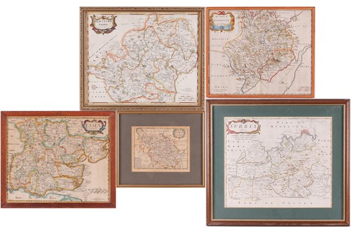 Lot 119 - Robert Morden, seven hand tinted maps,...