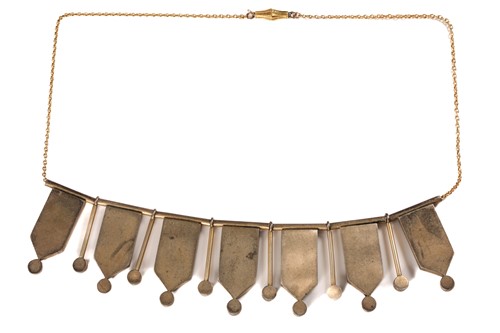 Lot 1 - A Victorian micromosaic fringe necklace with...