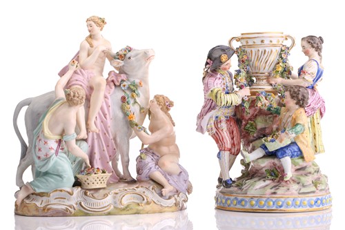 Lot 431 - Meissen figure group, depicting three children...