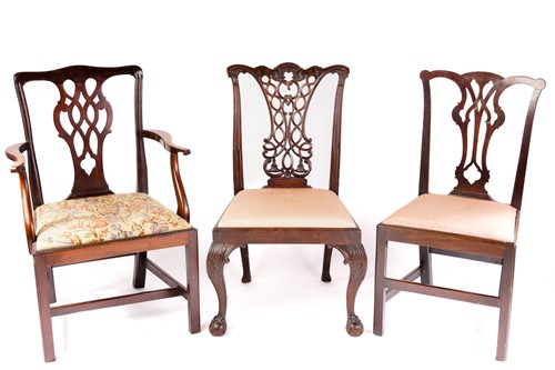 Lot 247 - A George II/III mahogany Chippendale period...