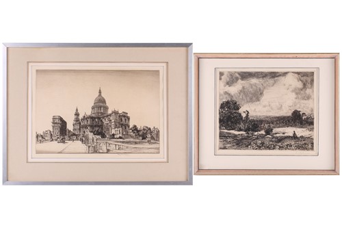 Lot 97 - Sir Henry Rushbury St Pauls from Cannon Street,...