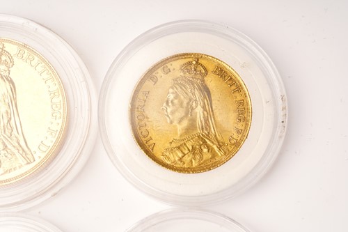 Lot 392 - Victoria four gold coin Jubilee set, 1887,...