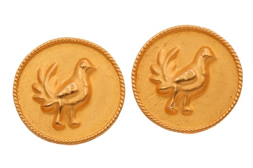 Lot 241 - A pair of stud earrings with bird motifs, each...