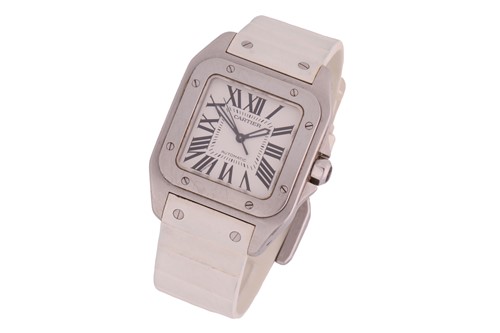 Lot 461 - A Cartier Santos 100 automatic, featuring a...