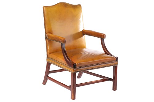 Lot 326 - A George III style mahogany camel backed...