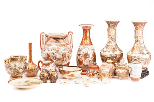 Lot 198 - A collection of Satsuma and Kutani wares,...