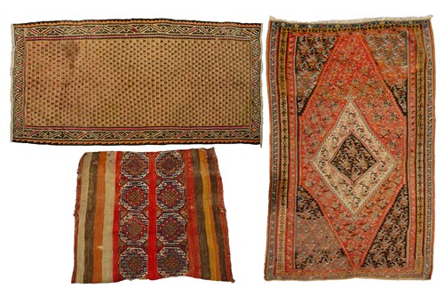 Lot 317 - A Turkish beige/pink ground Kelim with allover...
