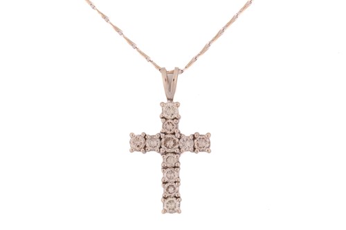 Lot 120 - A diamond set cross; comprising eleven...