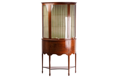 Lot 287 - An Edwardian satinwood banded mahogany demi...