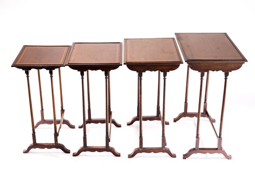 Lot 255 - An Edwardian quarteto of mahogany intersliding...