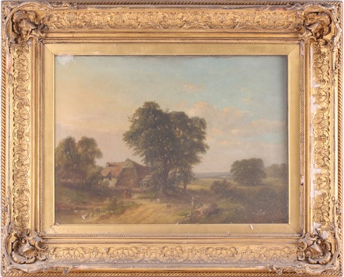 Lot 21 - 19th Century British School, Figures on a lane...