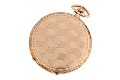 Lot 420 - An Art Deco Alpina hunting cased pocket watch;...