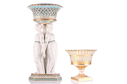 Lot 291 - A Copeland (?)"Three Graces" white porcelain...