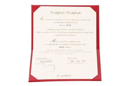 Lot 39 - Cartier - A diamond-set 'LOVE' bangle in 18ct...