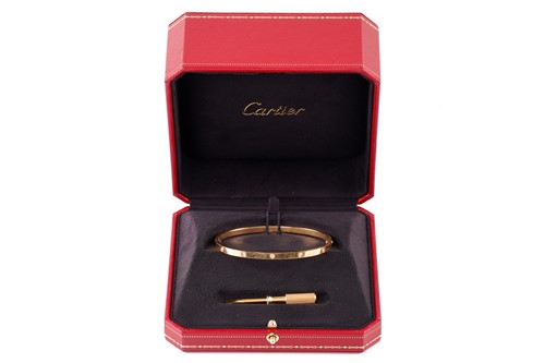 Lot 39 - Cartier - A diamond-set 'LOVE' bangle in 18ct...
