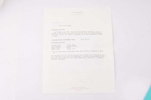Lot 293 - Tiffany & Co. - An 18ct yellow gold and...