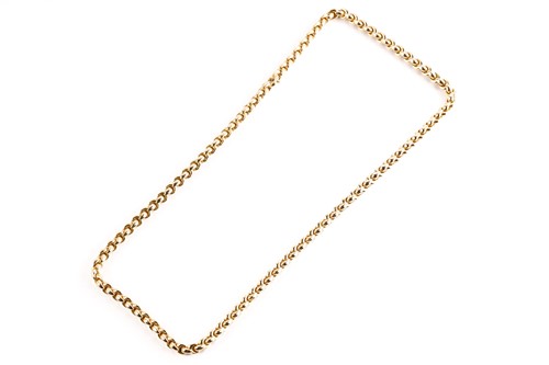 Lot 3 - An Italian fancy link necklace, of curved...
