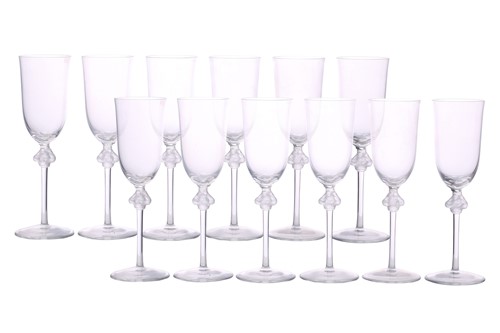 Lot 301 - Lalique: a set of twelve 'Roxanne' pattern...