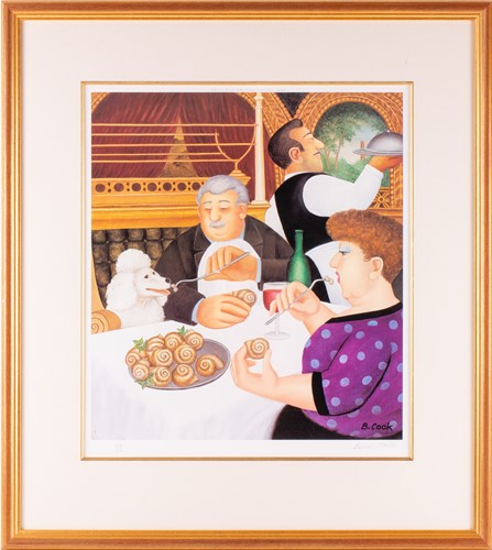 Lot 122 - Beryl Cook (1926-2008), 'Dining In Paris',...