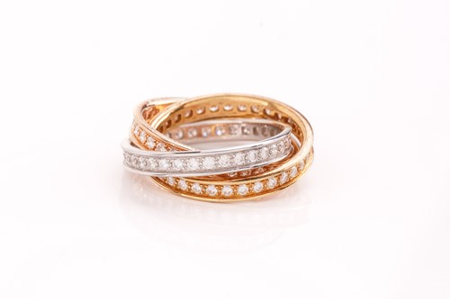 Lot 1 - Cartier - 'Trinity' diamond ring, containing...