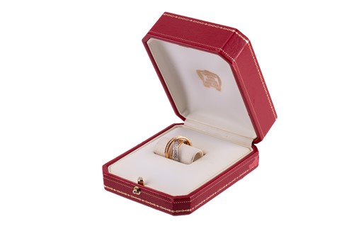 Lot 1 - Cartier - 'Trinity' diamond ring, containing...