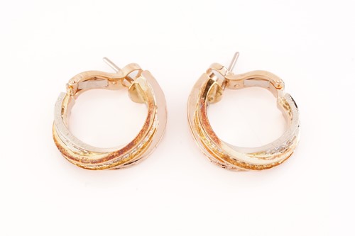 Lot 2 - Cartier - A pair of 'Trinity' diamond hoop...