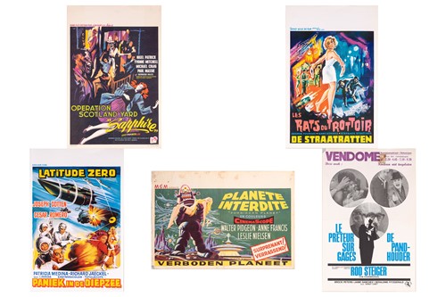 Lot 409 - Five Belgian film posters / lobby cards,...