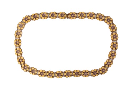 Lot 115 - A Norwegian enamel floral necklace by Bernard...
