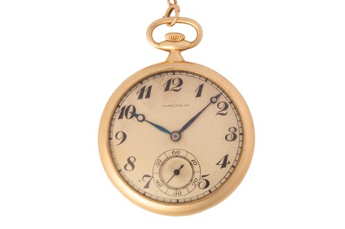 Lot 411 - An open-face pocket watch with an IWC movement...