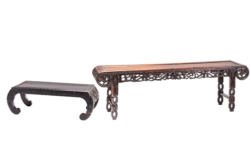 Lot 228 - A Chinese Hongmu scroll/altar table. Qing,...