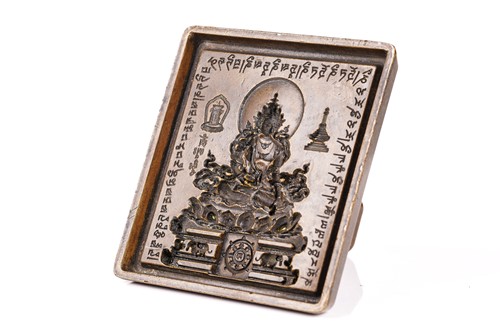Lot 282 - A Sino Tibetan bronze Buddha clay seal mould,...
