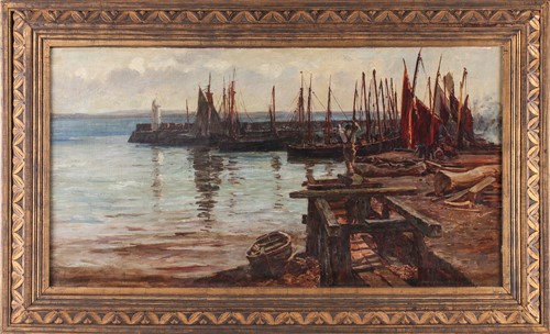 Lot 105 - Colin Hunter (1841-1904), Harbour Scene,...