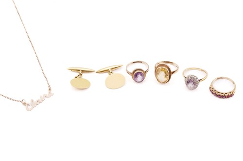 Lot 178 - A pair of 18 carat gold cufflinks, oval with...