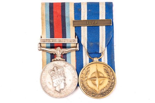 Lot 345 - Two medal groups: Operational Service Medal,...