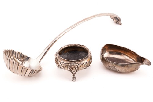 Lot 474 - George IIII silver pap boat, with later...