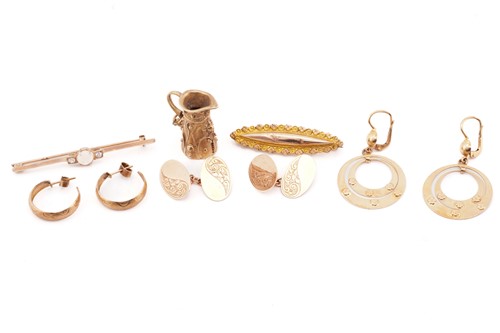 Lot 112 - A pair of 9 carat rose gold cufflinks, the...