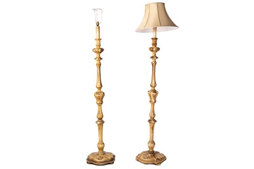 Lot 158 - A pair of Italianate turned and carved,...