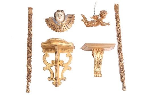 Lot 329 - A Victorian pierced, moulded and gilt oak wall...