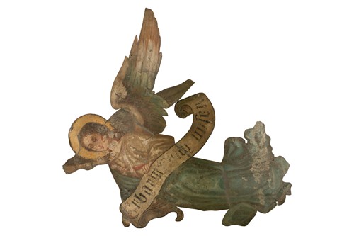 Lot 332 - A French toleware wall applique of a herald...