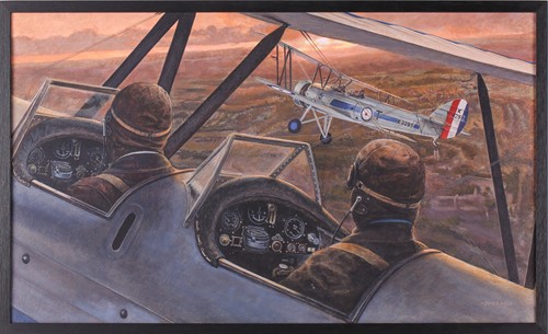 Lot 5 - James Field (contemporary), 'Avro Tutor', oil...