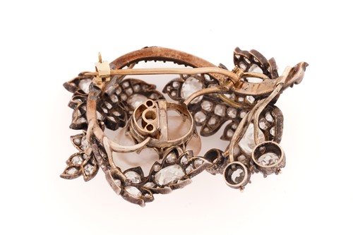 Lot 236 - A Victorian diamond and pearl floral spray...