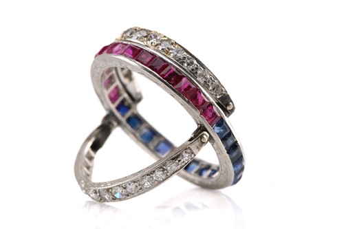 Lot 53 - An Art Deco 'Night and Day' flip-over eternity...