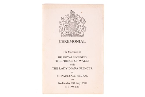Lot 392 - Of British Royal interest: an official 33 page...
