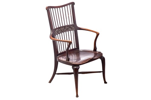 Lot 549 - A late 19th/early 20th century spindle back...