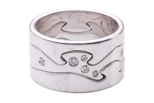 Lot 371 - Georg Jensen - 'Fusion' three-piece ring in...