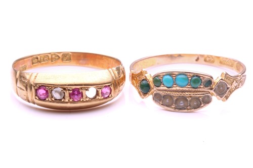 Lot 56 - An early 20th-century five-stone ruby and...