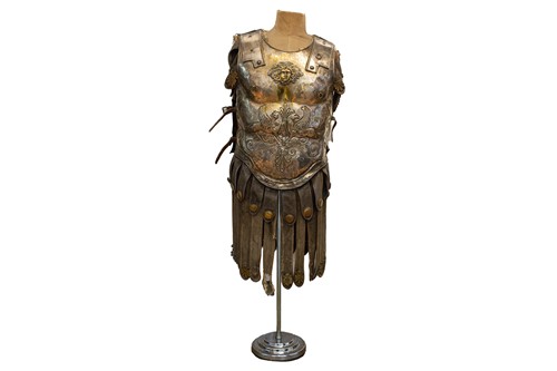 Lot 604 - A partial suit of film prop Roman armour in...