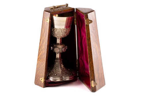 Lot 433 - A silver gilt chalice and paten, James...